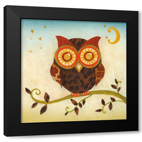 Hootie Black Modern Wood Framed Art Print by Tava Studios