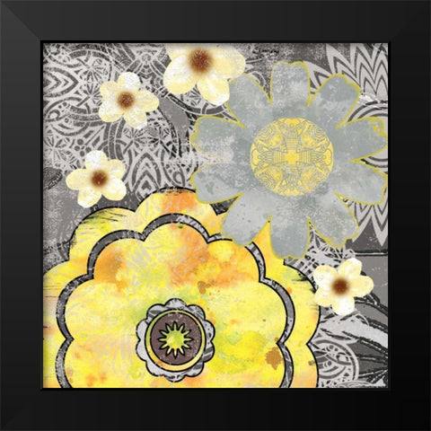 Flower Power II Black Modern Wood Framed Art Print by Robinson, Carol