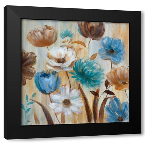 Fionas Garden II Black Modern Wood Framed Art Print with Double Matting by Nan