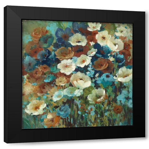 Jardin Azure I Black Modern Wood Framed Art Print with Double Matting by Robinson, Carol