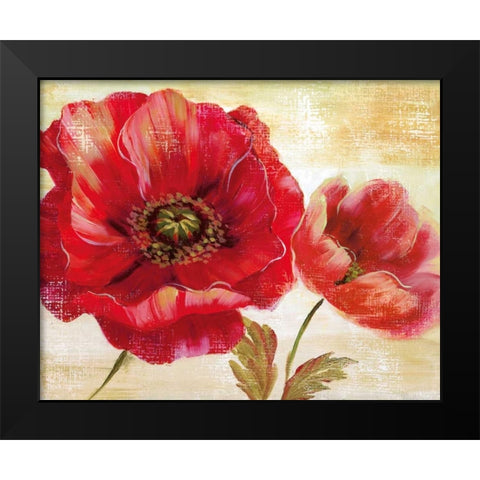Passion For Poppies I Black Modern Wood Framed Art Print by Nan