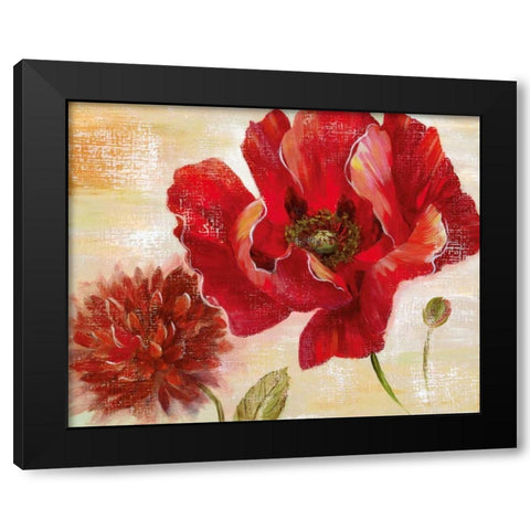 Passion For Poppies II Black Modern Wood Framed Art Print by Nan
