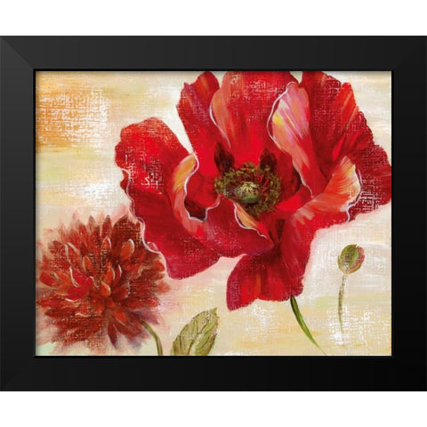 Passion For Poppies II Black Modern Wood Framed Art Print by Nan