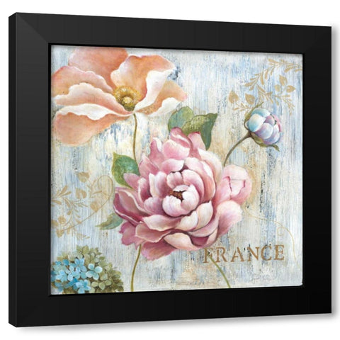 French Garden Black Modern Wood Framed Art Print by Tava Studios