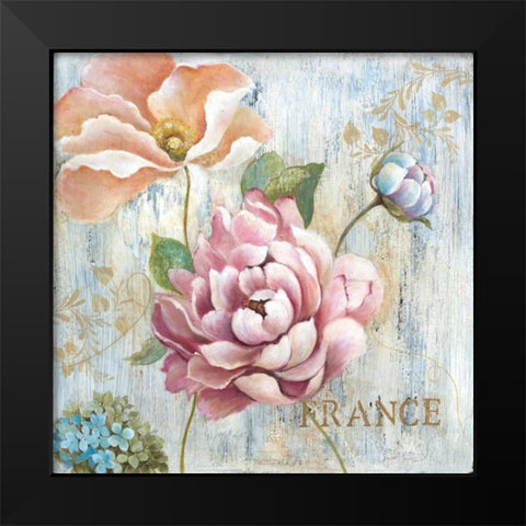 French Garden Black Modern Wood Framed Art Print by Tava Studios