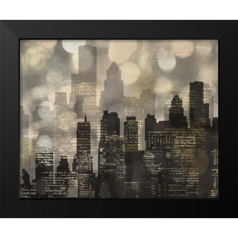 City L Lights Black Modern Wood Framed Art Print by Craven, Katrina