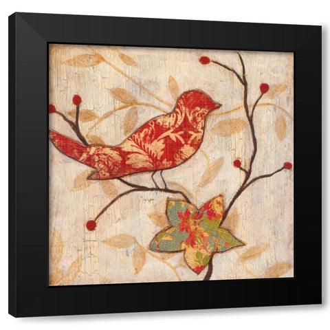 Song Bird I Revisited Black Modern Wood Framed Art Print by Tava Studios