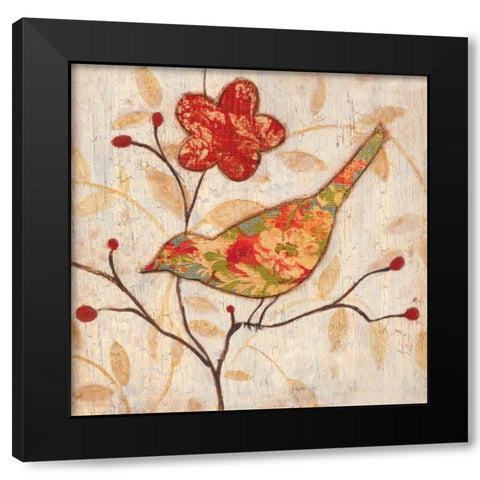Song Bird II Revisited Black Modern Wood Framed Art Print by Tava Studios