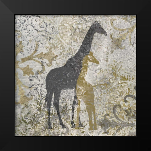 Giraffes Exotiques Black Modern Wood Framed Art Print by Craven, Katrina
