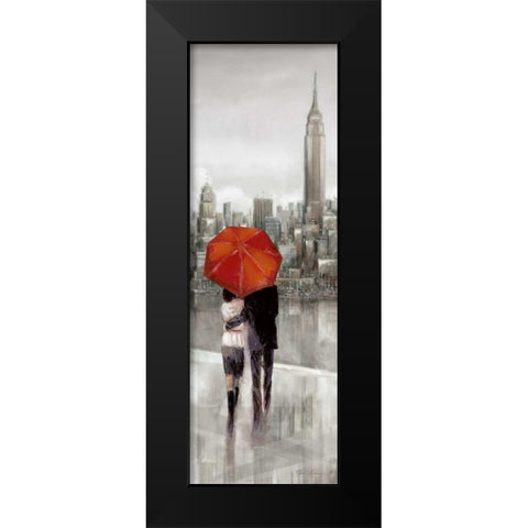 New York Stroll Black Modern Wood Framed Art Print by Manning, Ruane