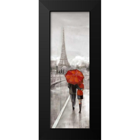 Paris Stroll Black Modern Wood Framed Art Print by Manning, Ruane