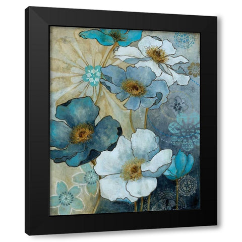 Blue Denim Garden I Black Modern Wood Framed Art Print with Double Matting by Robinson, Carol