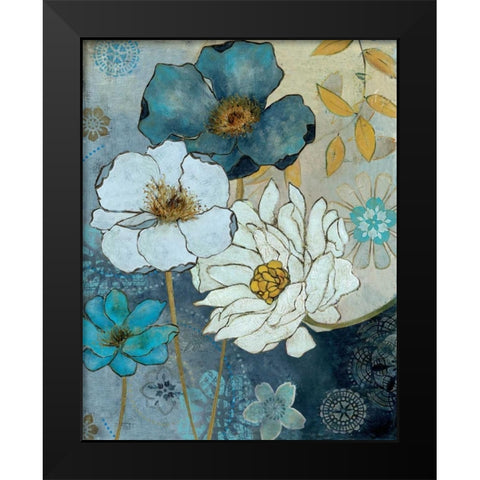 Blue Denim GardenII Black Modern Wood Framed Art Print by Robinson, Carol