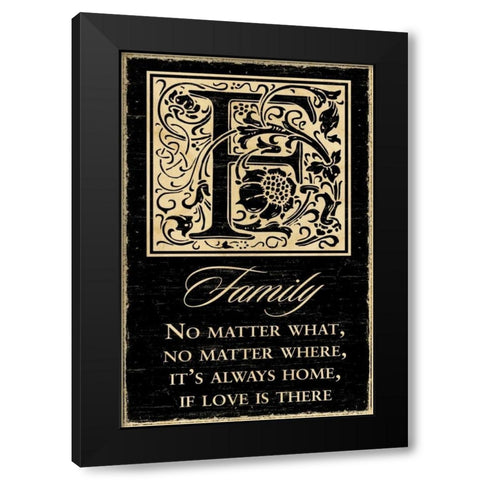 Family Black Modern Wood Framed Art Print by Havoc Gifts