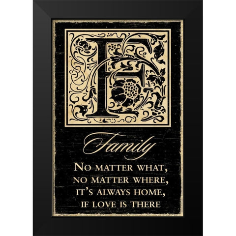 Family Black Modern Wood Framed Art Print by Havoc Gifts