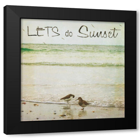 Lets Do Sunset Black Modern Wood Framed Art Print by Craven, Katrina