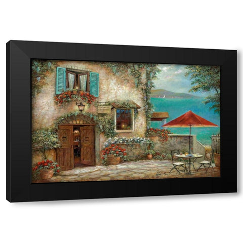Ombrello Rosso Black Modern Wood Framed Art Print with Double Matting by Manning, Ruane