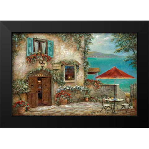 Ombrello Rosso Black Modern Wood Framed Art Print by Manning, Ruane