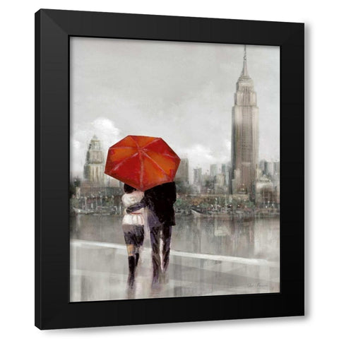 Modern Couple in NY Black Modern Wood Framed Art Print with Double Matting by Manning, Ruane
