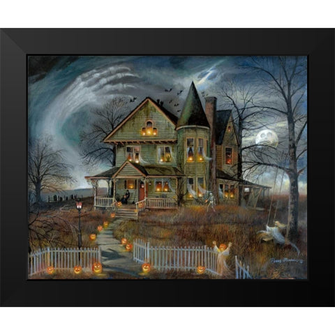Haunted House Black Modern Wood Framed Art Print by Manning, Ruane