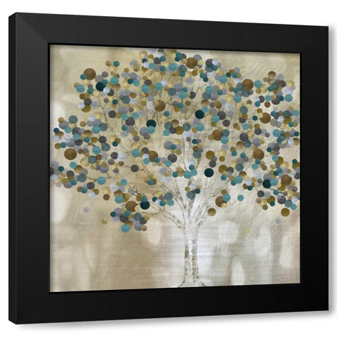 A Teal Tree Black Modern Wood Framed Art Print by Craven, Katrina