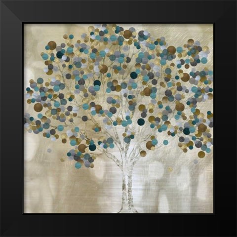A Teal Tree Black Modern Wood Framed Art Print by Craven, Katrina