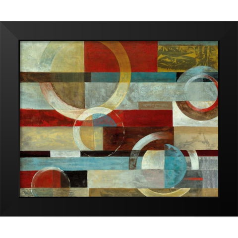 Earths Collide Black Modern Wood Framed Art Print by Tava Studios