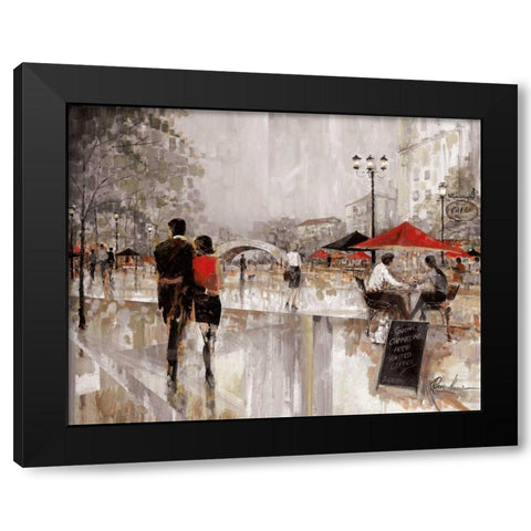 Riverwalk Charm Black Modern Wood Framed Art Print with Double Matting by Manning, Ruane