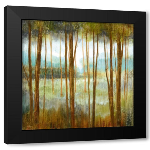 Soft Forest I Black Modern Wood Framed Art Print with Double Matting by Nan