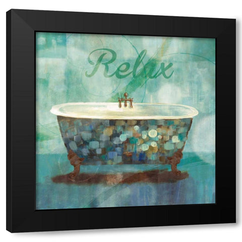 Relax Black Modern Wood Framed Art Print with Double Matting by Nan