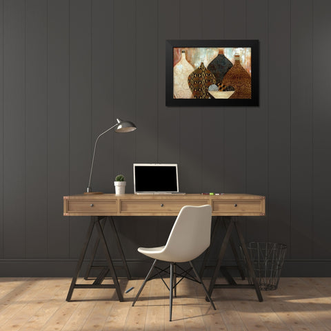 Touch of Exotic Black Modern Wood Framed Art Print by Tava Studios