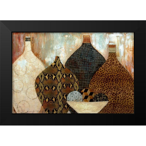 Touch of Exotic Black Modern Wood Framed Art Print by Tava Studios