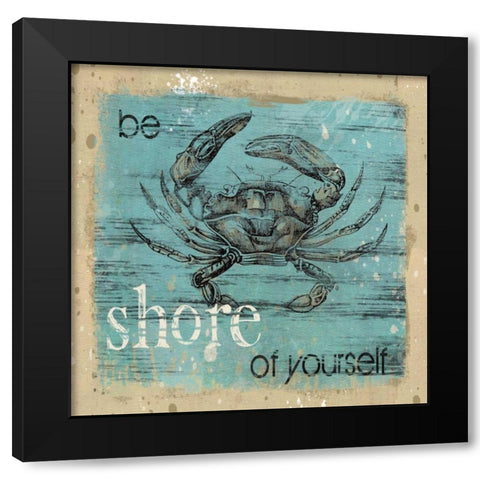 Be Shore Black Modern Wood Framed Art Print with Double Matting by Robinson, Carol
