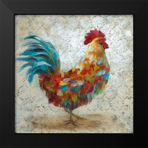 Fancy Rooster I Black Modern Wood Framed Art Print by Nan