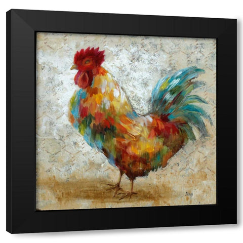 Fancy Rooster II Black Modern Wood Framed Art Print with Double Matting by Nan