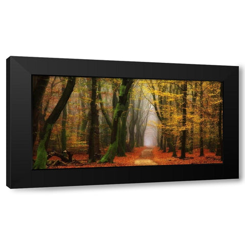 Shimmer Black Modern Wood Framed Art Print by Van de Goor, Lars
