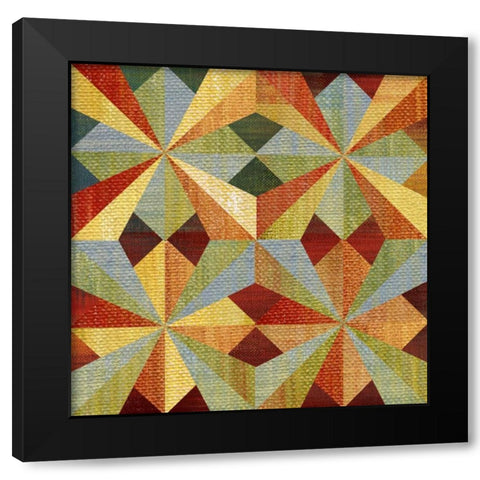 Kaleidoscope Quilt I Black Modern Wood Framed Art Print by Craven, Katrina