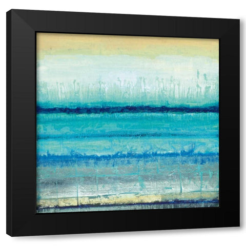 Blue River Black Modern Wood Framed Art Print by Tava Studios
