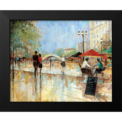 Riverwalk Charm Black Modern Wood Framed Art Print by Manning, Ruane