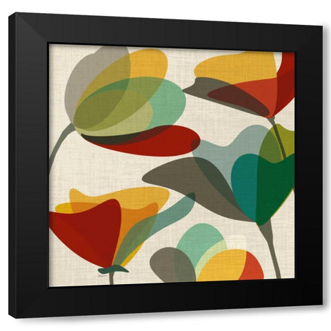Flower Shapes I Black Modern Wood Framed Art Print with Double Matting by Craven, Katrina