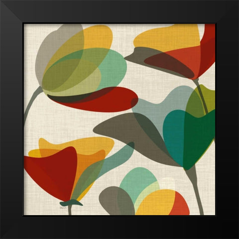 Flower Shapes I Black Modern Wood Framed Art Print by Craven, Katrina