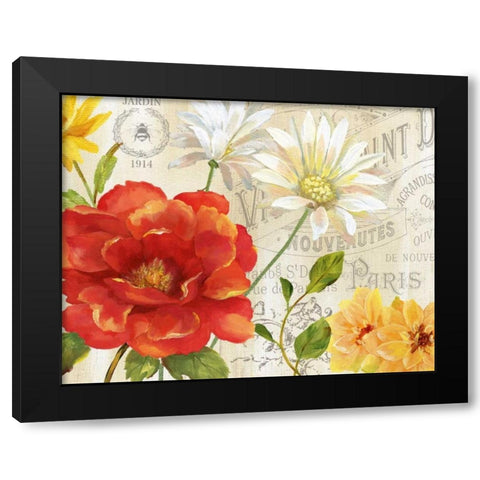 Spring Ensemble I Black Modern Wood Framed Art Print with Double Matting by Nan