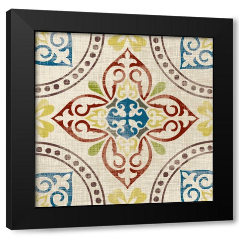 Global Tile I Black Modern Wood Framed Art Print with Double Matting by Craven, Katrina