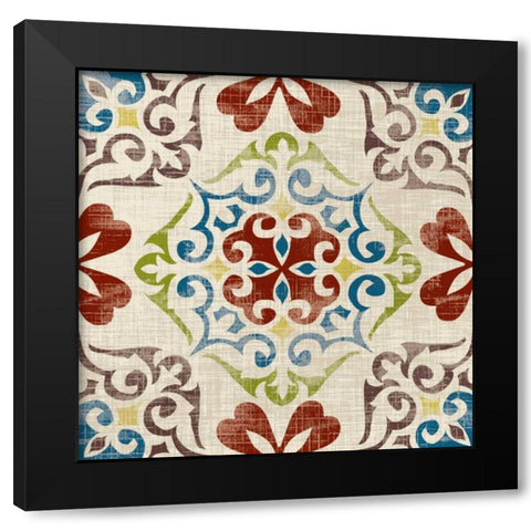 Global Tile II Black Modern Wood Framed Art Print with Double Matting by Craven, Katrina
