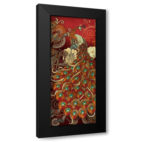 Peacock I Black Modern Wood Framed Art Print by Knutsen, Conrad