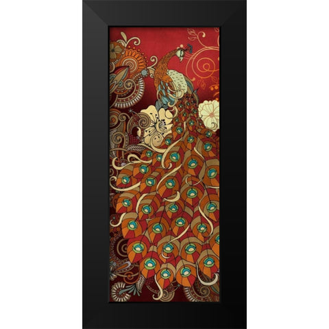 Peacock I Black Modern Wood Framed Art Print by Knutsen, Conrad