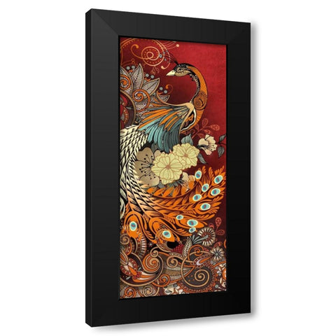 Peacock II Black Modern Wood Framed Art Print by Knutsen, Conrad