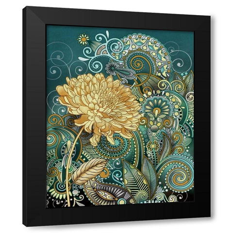 Inspired Blooms I Black Modern Wood Framed Art Print with Double Matting by Knutsen, Conrad