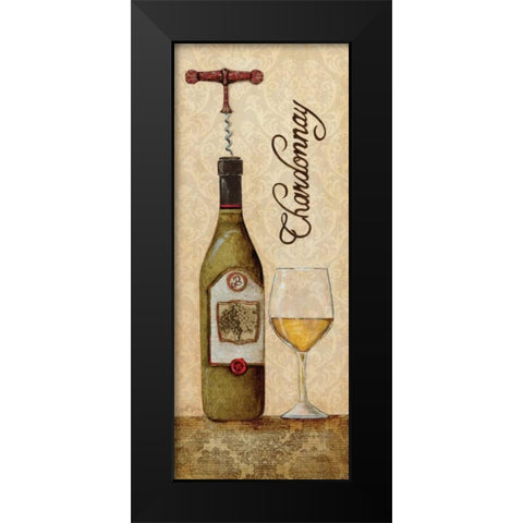 Chardonnay Black Modern Wood Framed Art Print by Tava Studios
