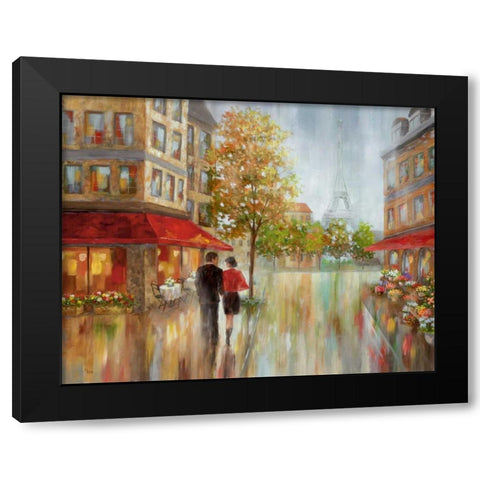 Romantic Promenade II Black Modern Wood Framed Art Print with Double Matting by Nan